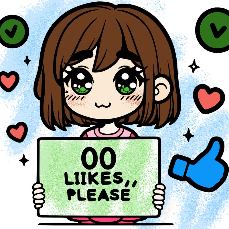 a girl with a sign saying 100 likes, please
