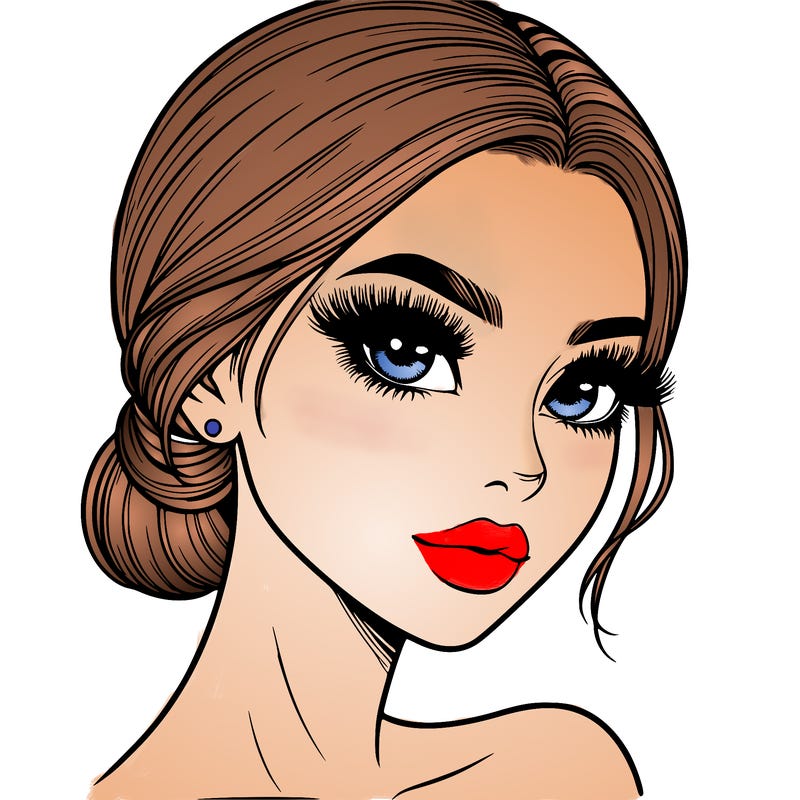 realistic girl with lashes