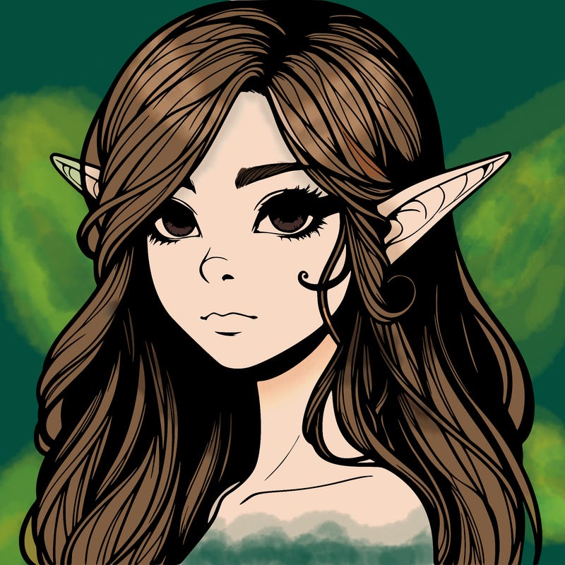 elf girl realistic dark fantasy