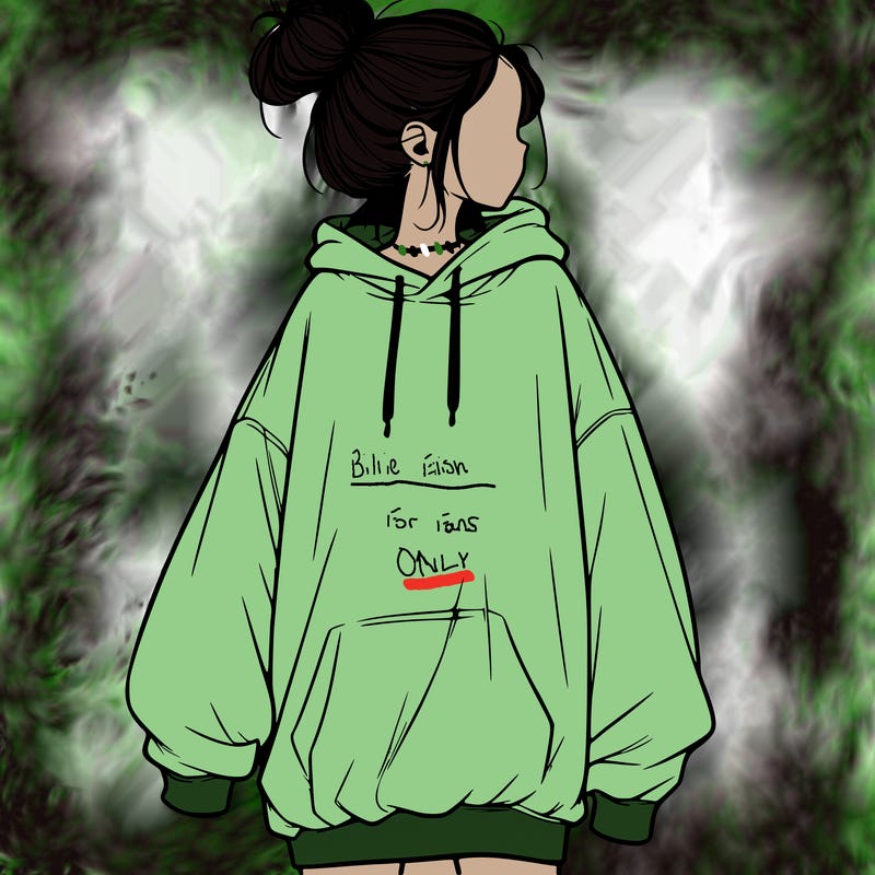 realistic girl with a oversized sweatshirt on and a bun