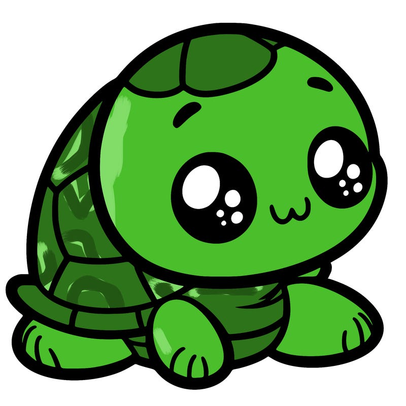cute little animated turtle