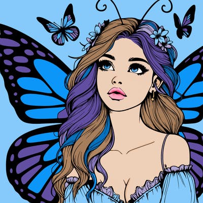 butterfly fairy realistic girl