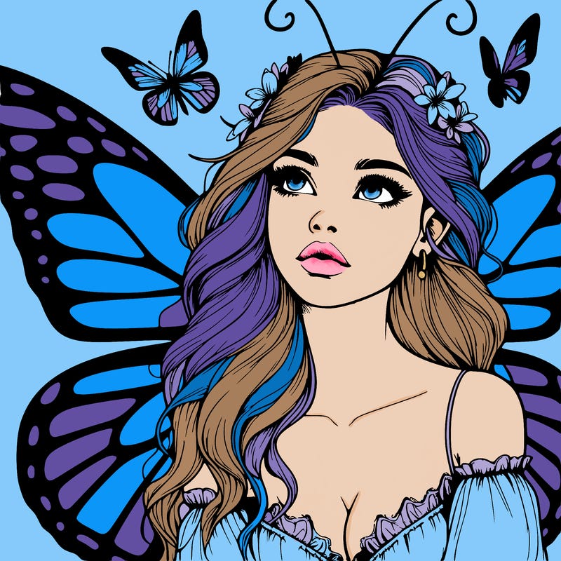 butterfly fairy realistic girl