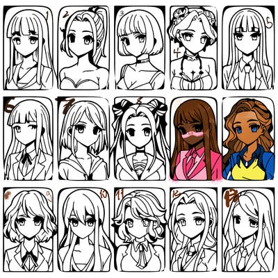 girls that look diffrent anime