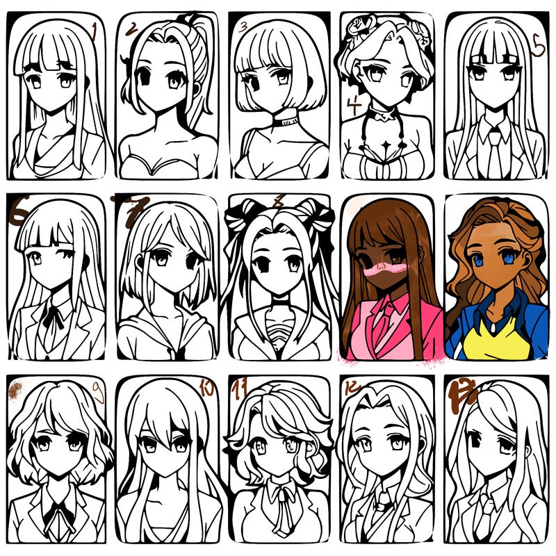 girls that look diffrent anime