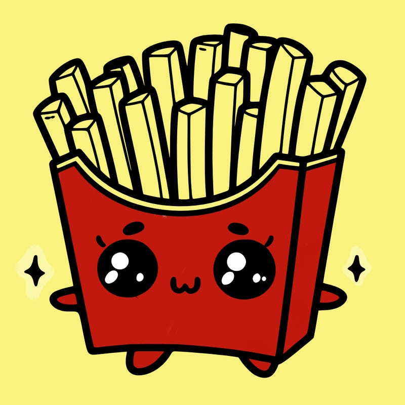 a cute. french fries