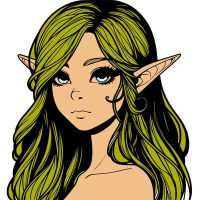 elf girl realistic dark fantasy