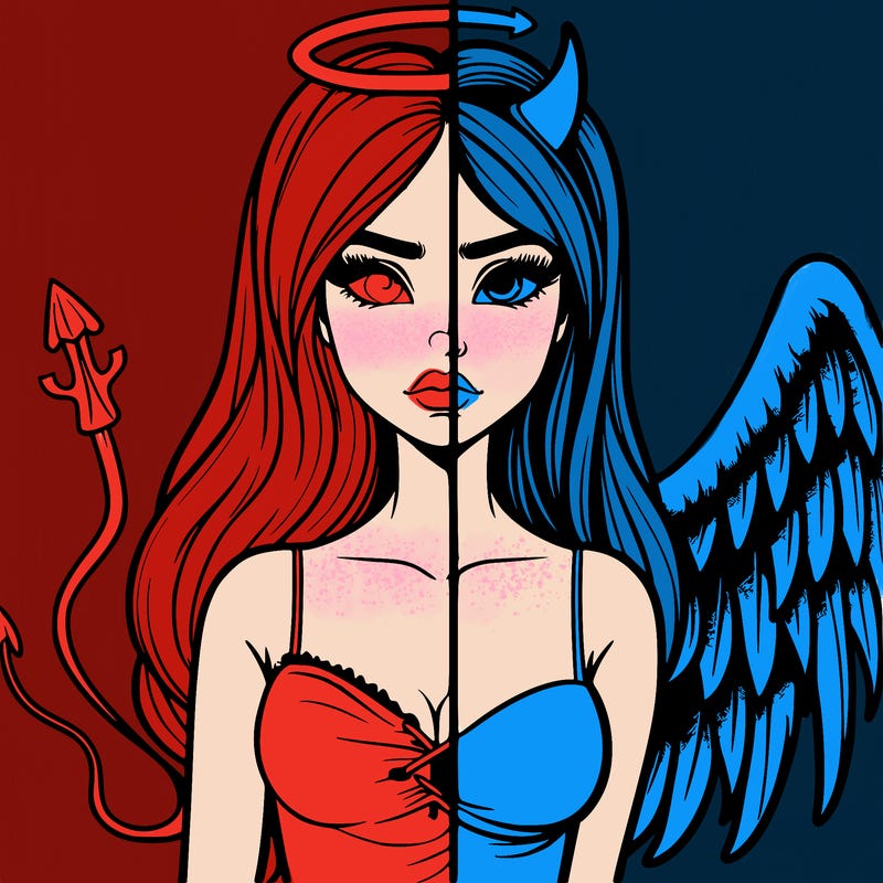 devil vs angel realistic girl
