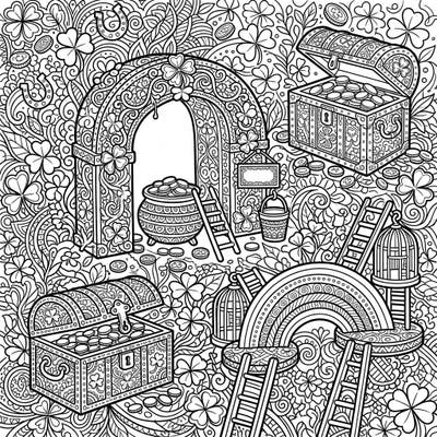 Unleash your creativity with this enchanting Zentangle leprechaun trap coloring page, brimming with intricate patterns and whimsical elements. Design your own lucky escape route for these mischievous creatures, adding vibrant colors to every detail.