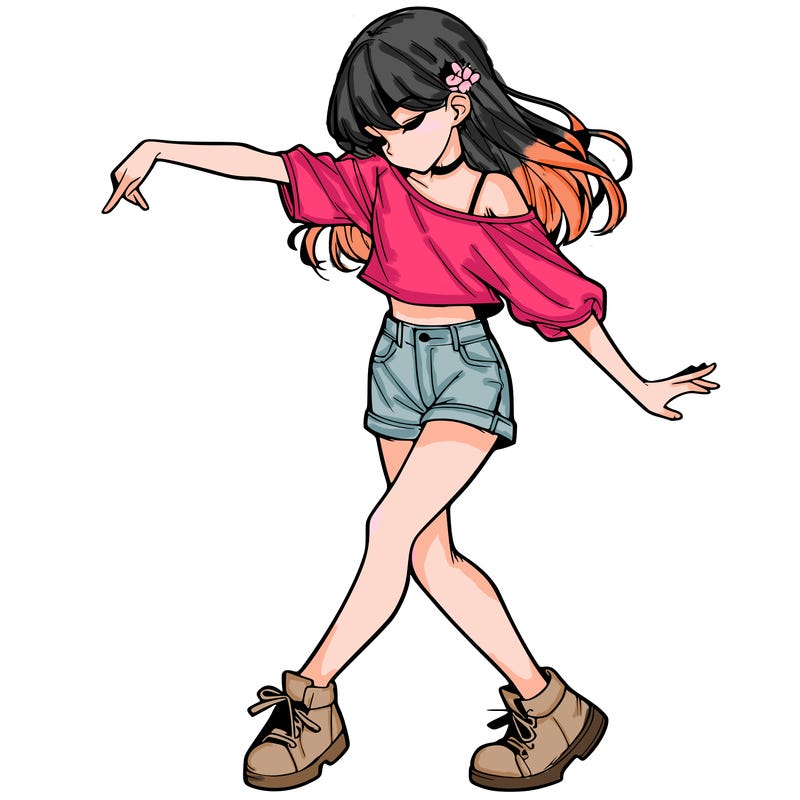 realistic girl danceing