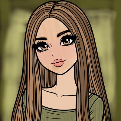 realistic girl with straight and long hair