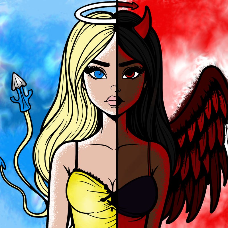 devil vs angel realistic girl