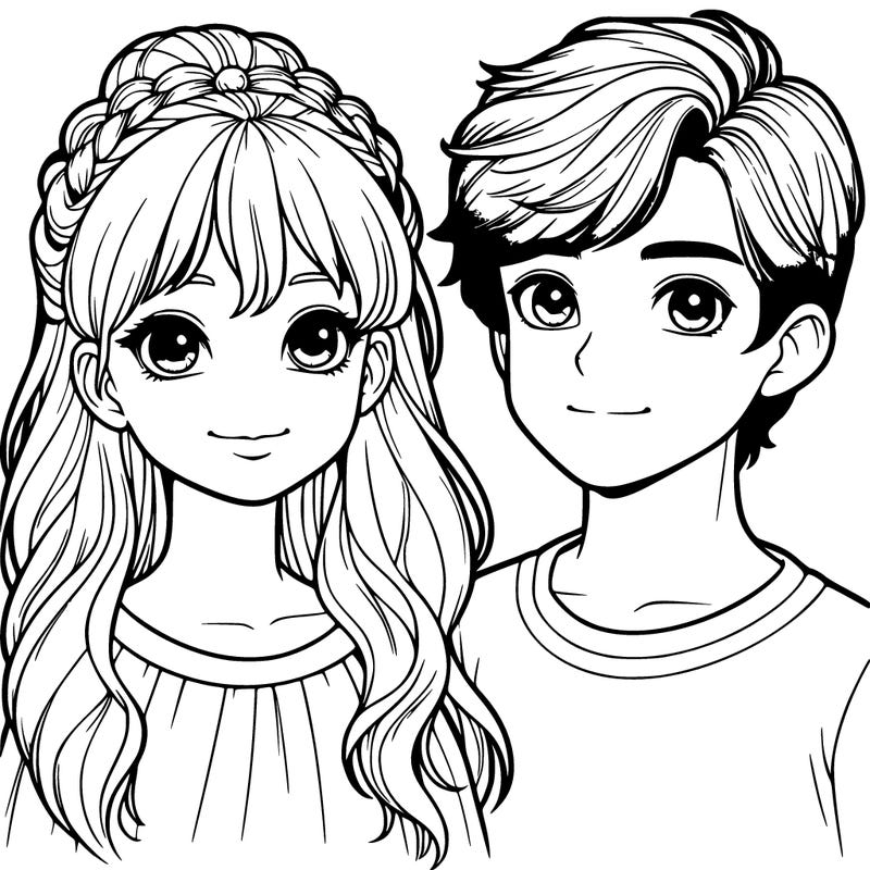 realistic girl and boy