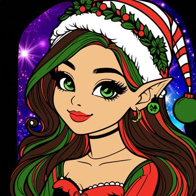 christmas girl elf realistic