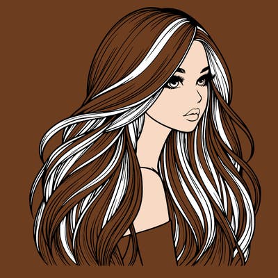 realistic girl with long realistic hair
