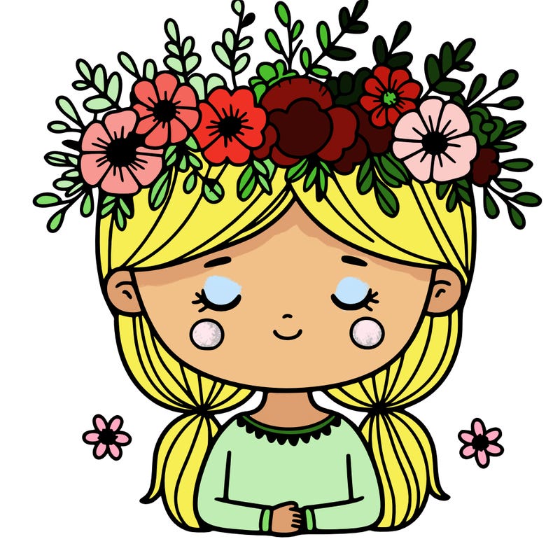 girl with flowers crown