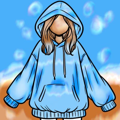 girl in oversized hoodie
