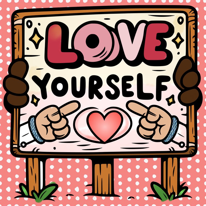 a sign where it is written: love yourself