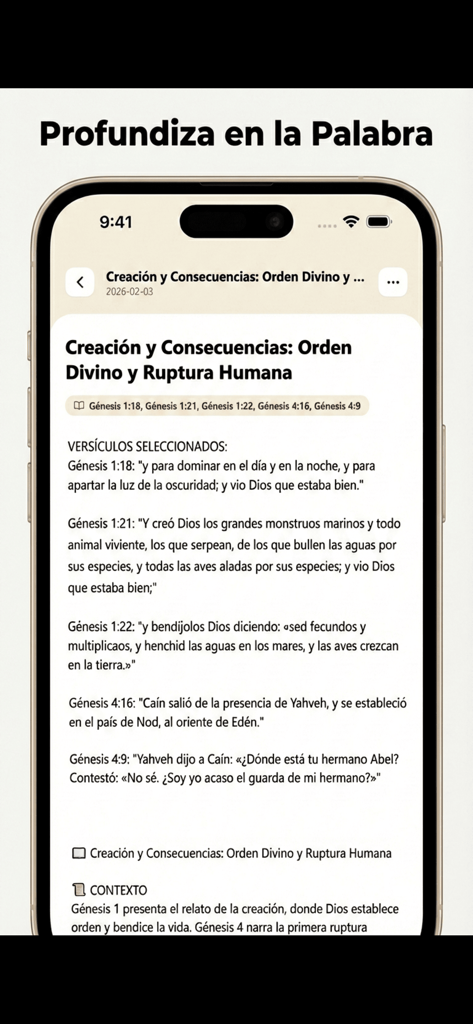 La Biblia de Jerusalén - BJC - Bible study interface of La Biblia de Jerusalen app showing Genesis verses