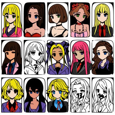 girls that look diffrent anime