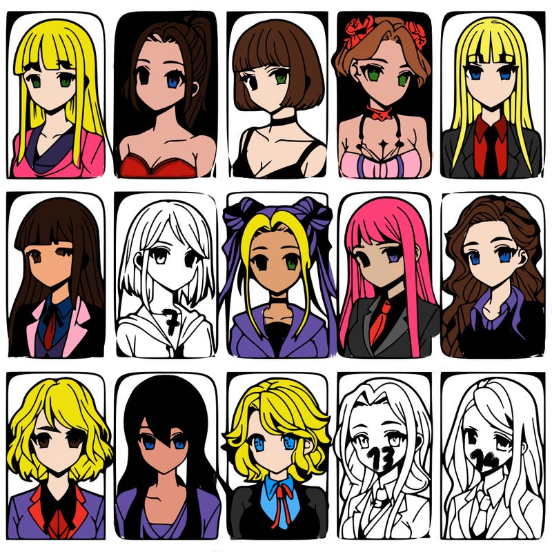 girls that look diffrent anime