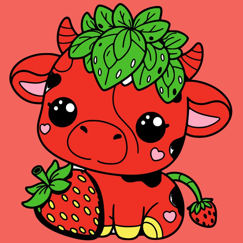 cute strawberry cow