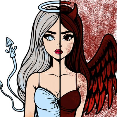 devil vs angel realistic girl