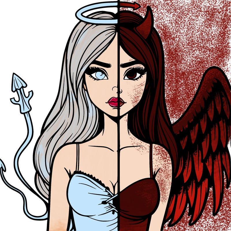 devil vs angel realistic girl