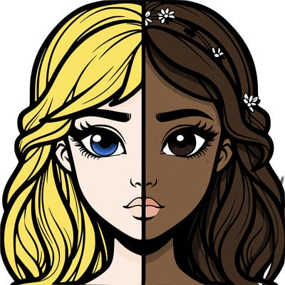 realistic split girl