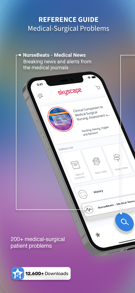 Medical Surgical Nursing Lewis - Medical Surgical Nursing Lewis app interface showing clinical reference guide and medical news features