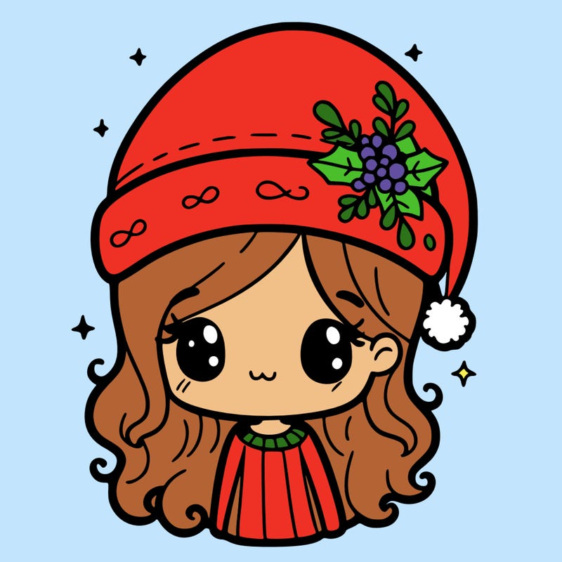 christmas hat girl