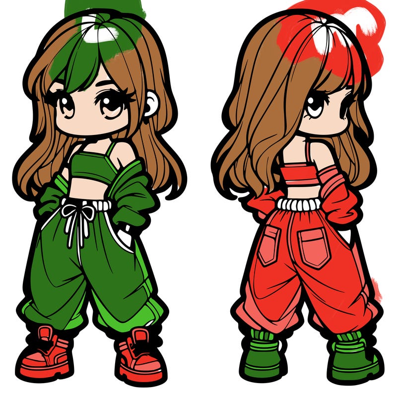 girl in crop top and baggy pants