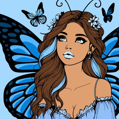 butterfly fairy realistic girl