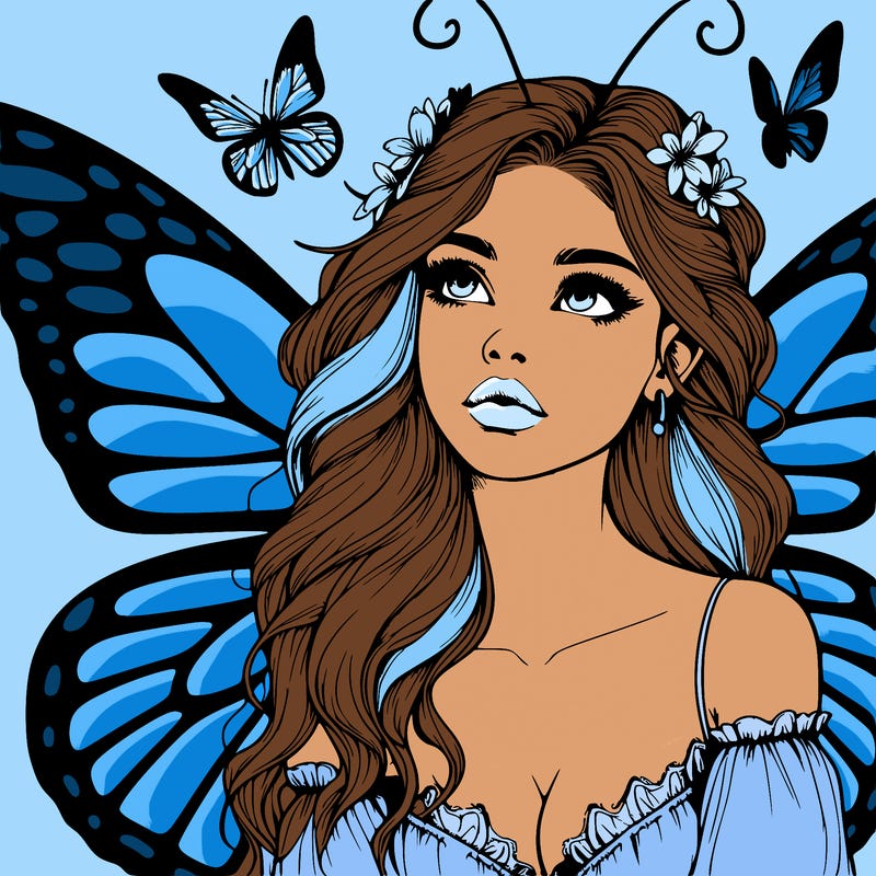 butterfly fairy realistic girl