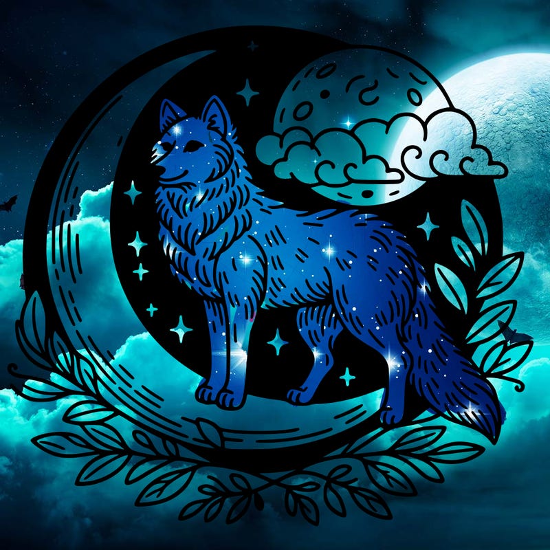 wolf in moon