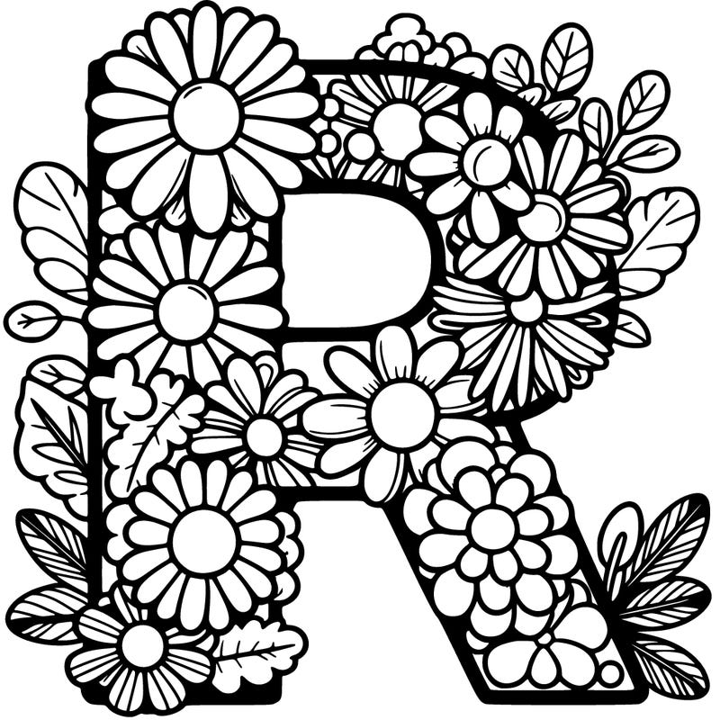 flowers making the letter r