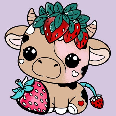 cute strawberry cow
