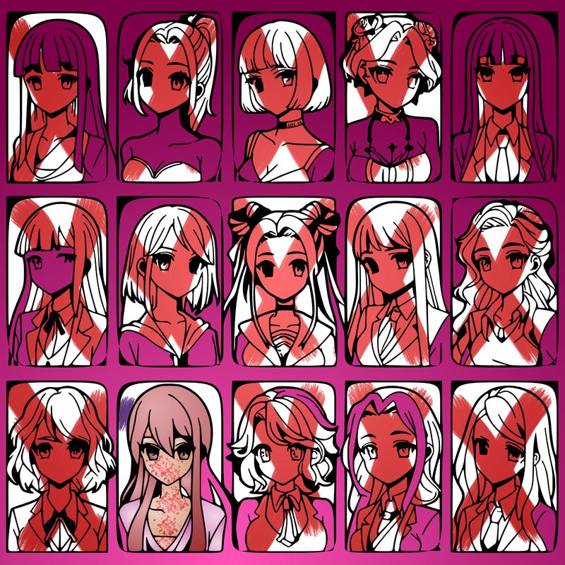 girls that look diffrent anime