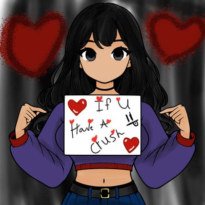 girl holding a blank sign in a long sleeve crop top