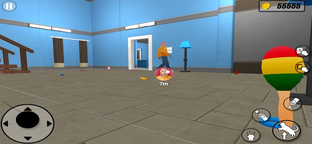 I Am Cat and Granny Simulator - A first person cat view inside a house with a human character in the distance