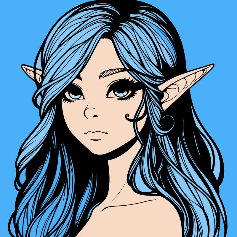 elf girl realistic dark fantasy