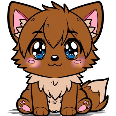 cute anime corgi