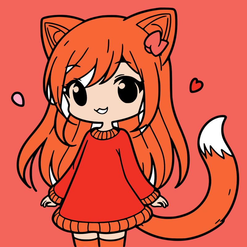girl with cat ears and tail