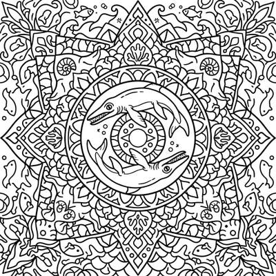 Embark on a prehistoric journey with this captivating Mixosaurus mandala coloring page. This intricate design blends ancient marine life with meditative geometric patterns, offering a unique and engaging artistic escape.