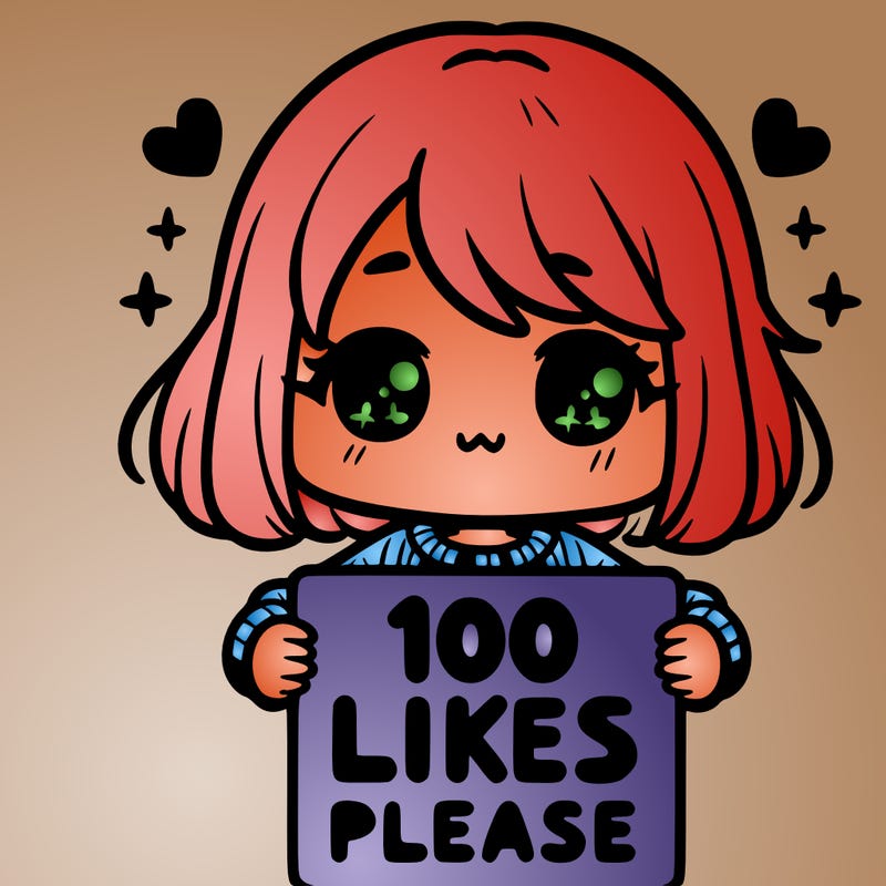 cute girl holding a sign saying 100 likes please