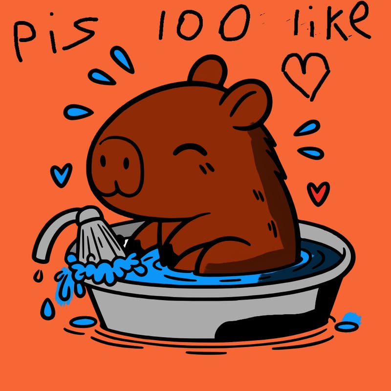 capybara taking a bath