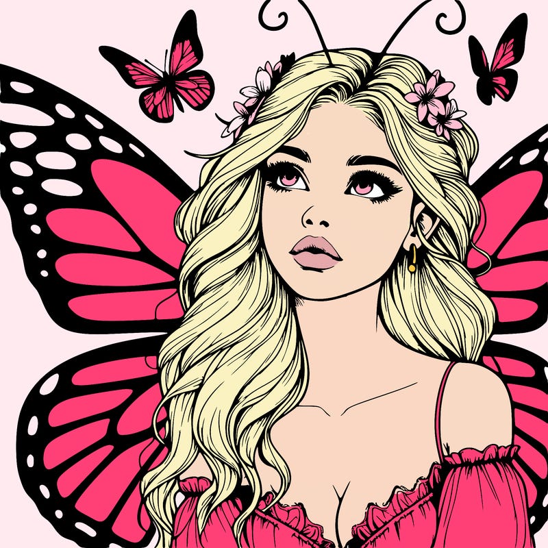 butterfly fairy realistic girl