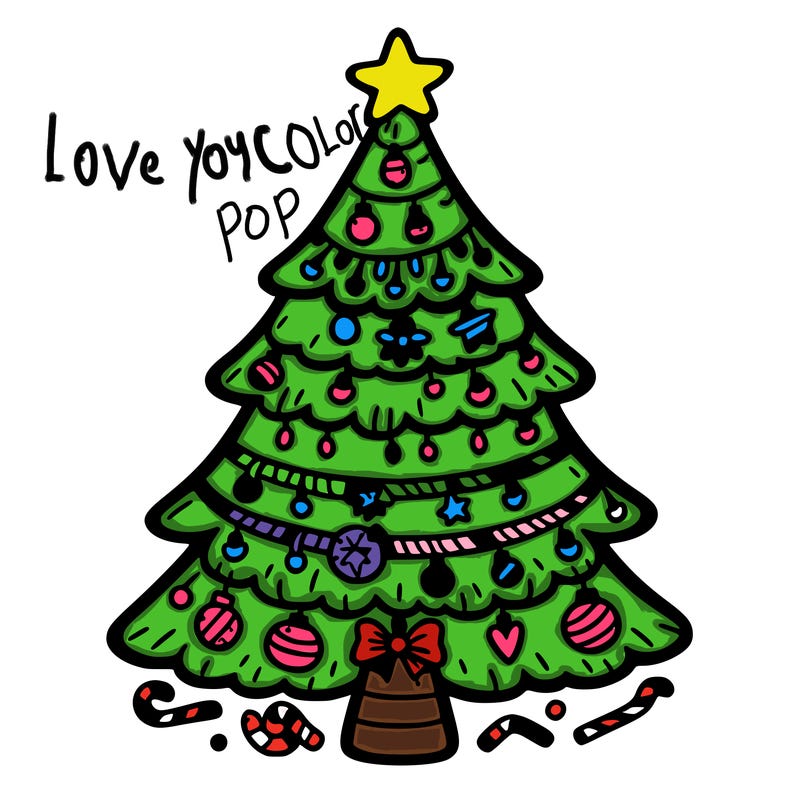 christmas tree with lots of details