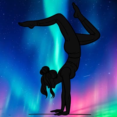 a woman doing a handstand