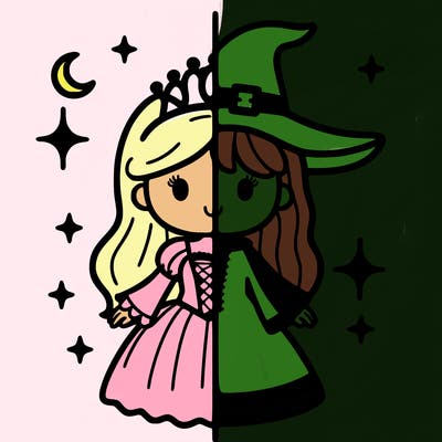 split princess and witch